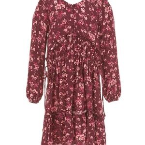 Floral Burgundy Kids Dress